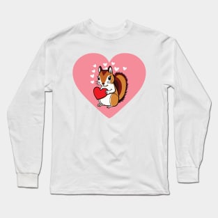 Cute squirrel with heart - squirrel design Long Sleeve T-Shirt